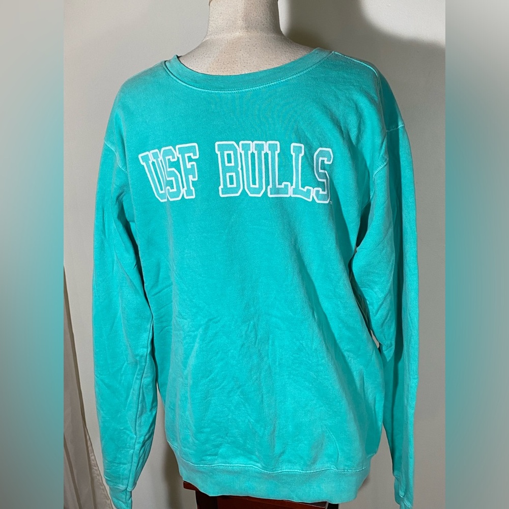USF Bulls Women’s & Men’s Sweatshirt Light Blue Pullover Sweater Size Medium
